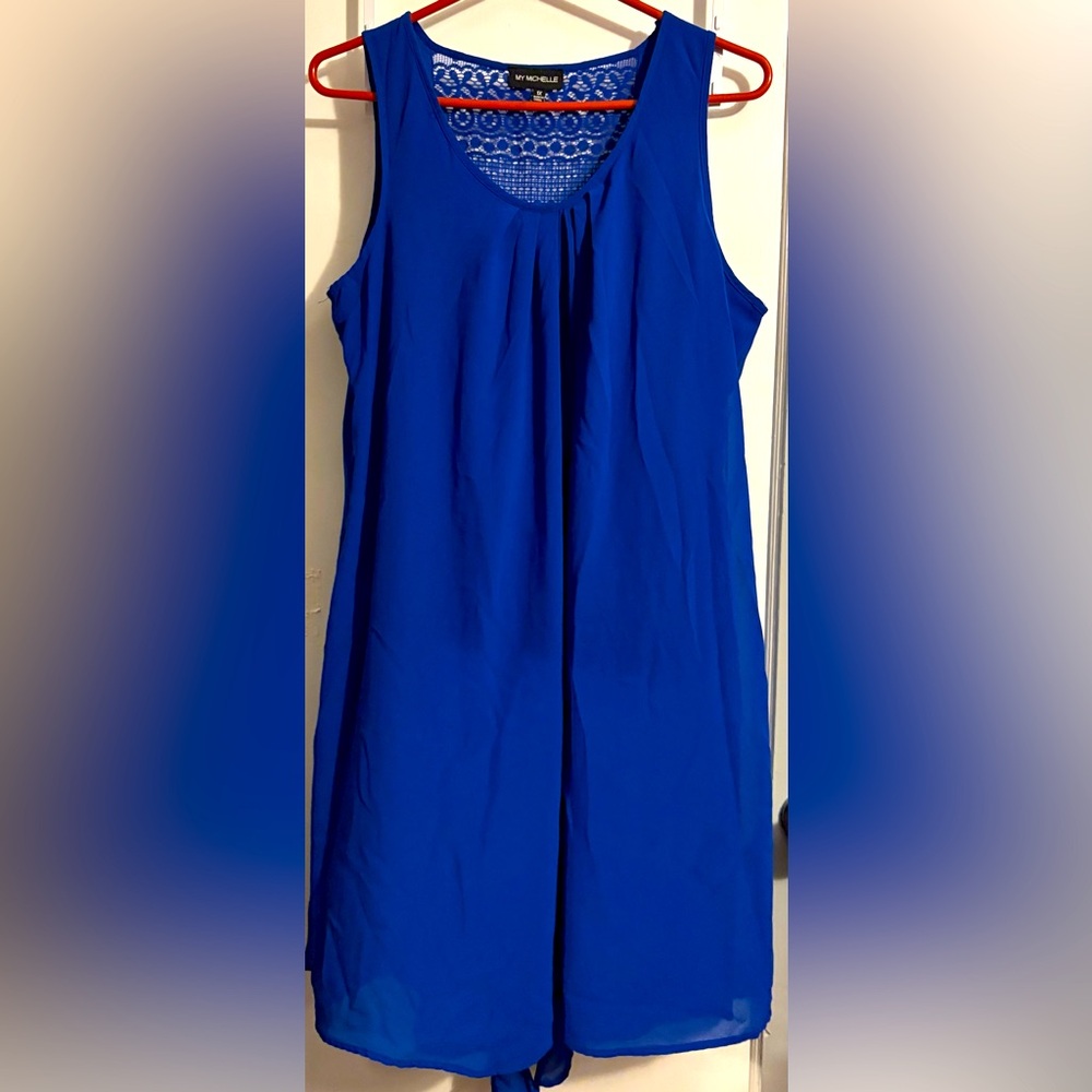 My Michelle Blue Lace Dress (juniors)